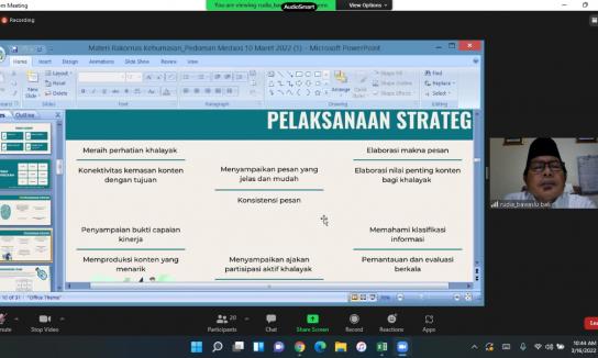 Rapat Humas Secara Daring, Rudia Tekankan Pengelolaan Media Sosial Bawaslu Harus Informatif, Edukatif, Impresif, dan Advokatif