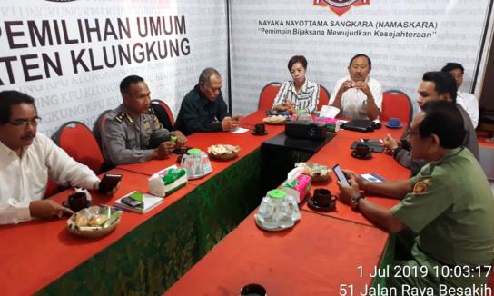 Rapat Koordinasi Persiapan Pelaksanaan Penetapan Perolehan Kursi dan Calon terpilih Anggota DPRD Kabupaten Klungkung 2019