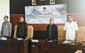 RAPAT EVALUASI PELAKSANAAN DAN FASILITASI KAMPANYE PADA PEMILIHAN UMUM TAHUN 2019 dI KABUPATEN KLUNGKUNG 