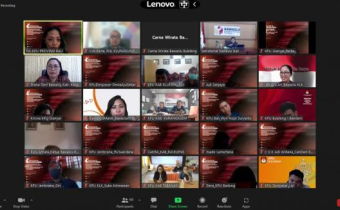 Jajaran Pimpinan Bawaslu Klungkung Ikuti Forum Diskusi Kita Bicara Pemilu Via Daring